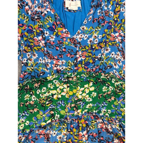 by Anthropologie Robin Tiered Floral Mini Dress Bohemian Coastal Cowgirl Small - Picture 5 of 10